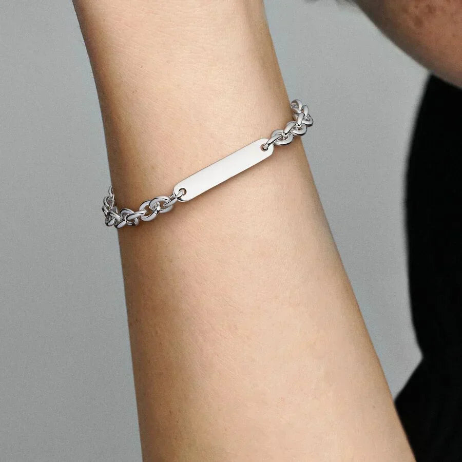 Pulseira de Elos com Barra Gravável